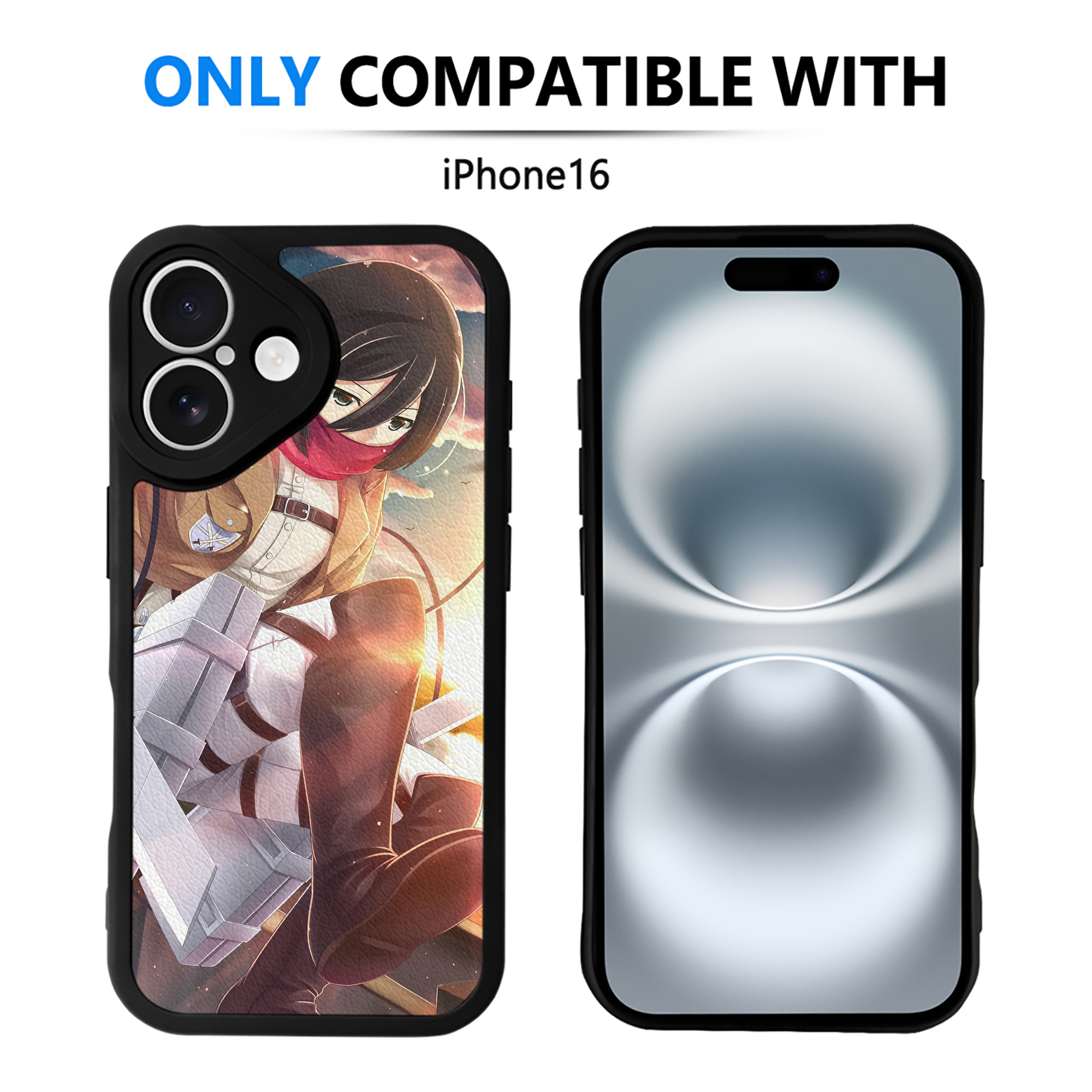 （画像用） 進撃の巨人 Attack on Titan 【iPhone 16シリーズ対応】シリコンスマホケース（レザー調） 材質：シリコン